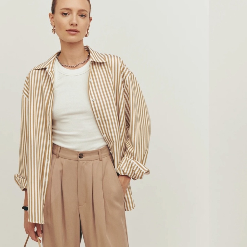 Reformation Parker relaxed striped shirt
